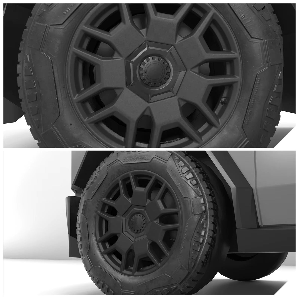 EVKITT Wheel Hub Center Caps for Tesla Cybertruck 2024+ – ABS Wheel Center Cover Decoration Kit 4PCS