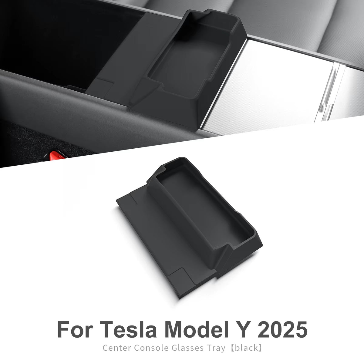 EVKITT Center Console Sunglasses Holder Storage Tray for Tesla Model 3 Highland & Model Y Juniper/YL 2025+ – Glasses Organizer Box