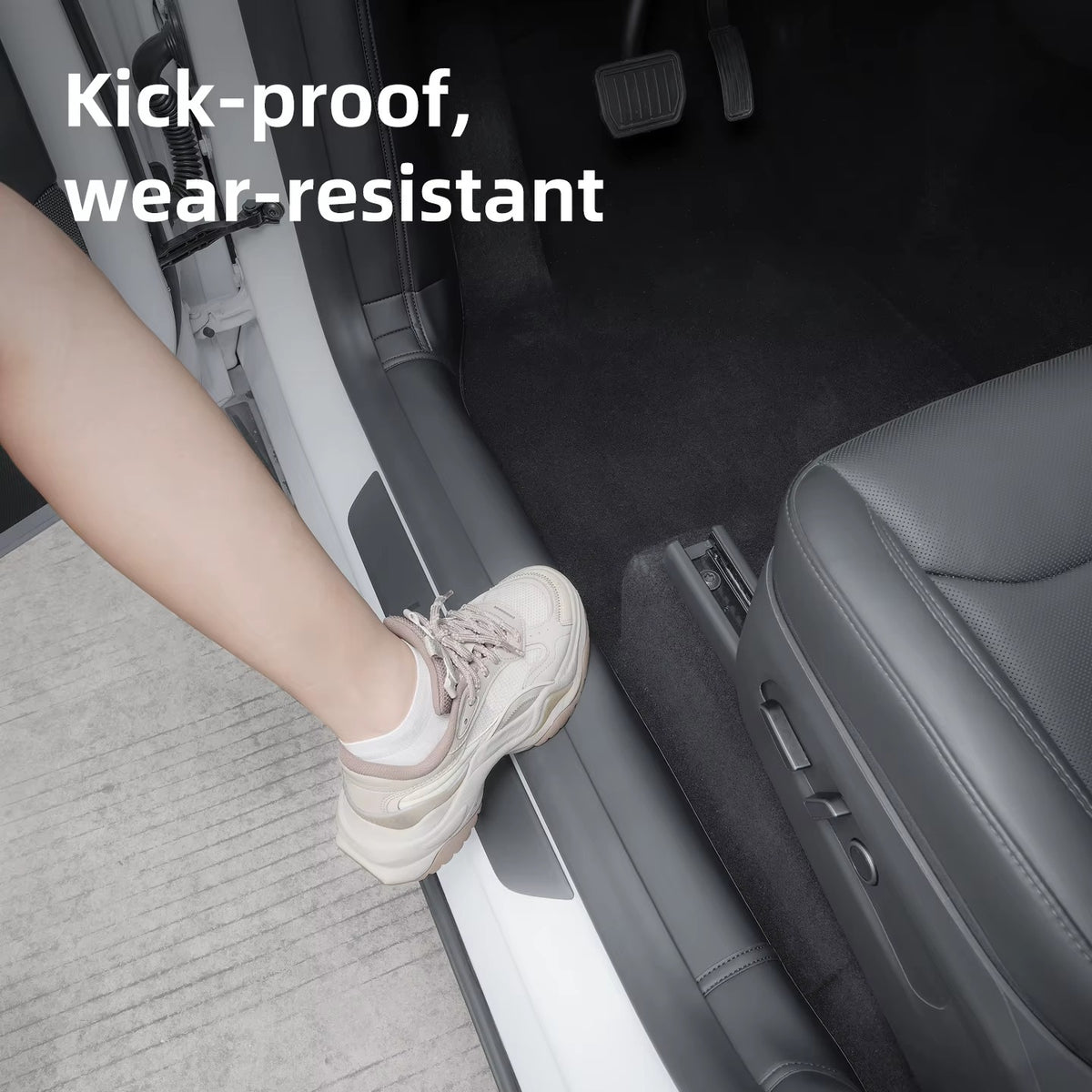 EVKITT Suede Door Sill Protection Pads for Tesla Model Y Juniper 2025+ – Front & Rear Door Sill Anti-Scratch Guards