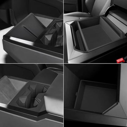 EVKITT Center Console Storage Organizer Kit for Tesla Cybertruck 2024+ – Cup Holder & Wireless Charging Anti-Slip Mats 4PCS
