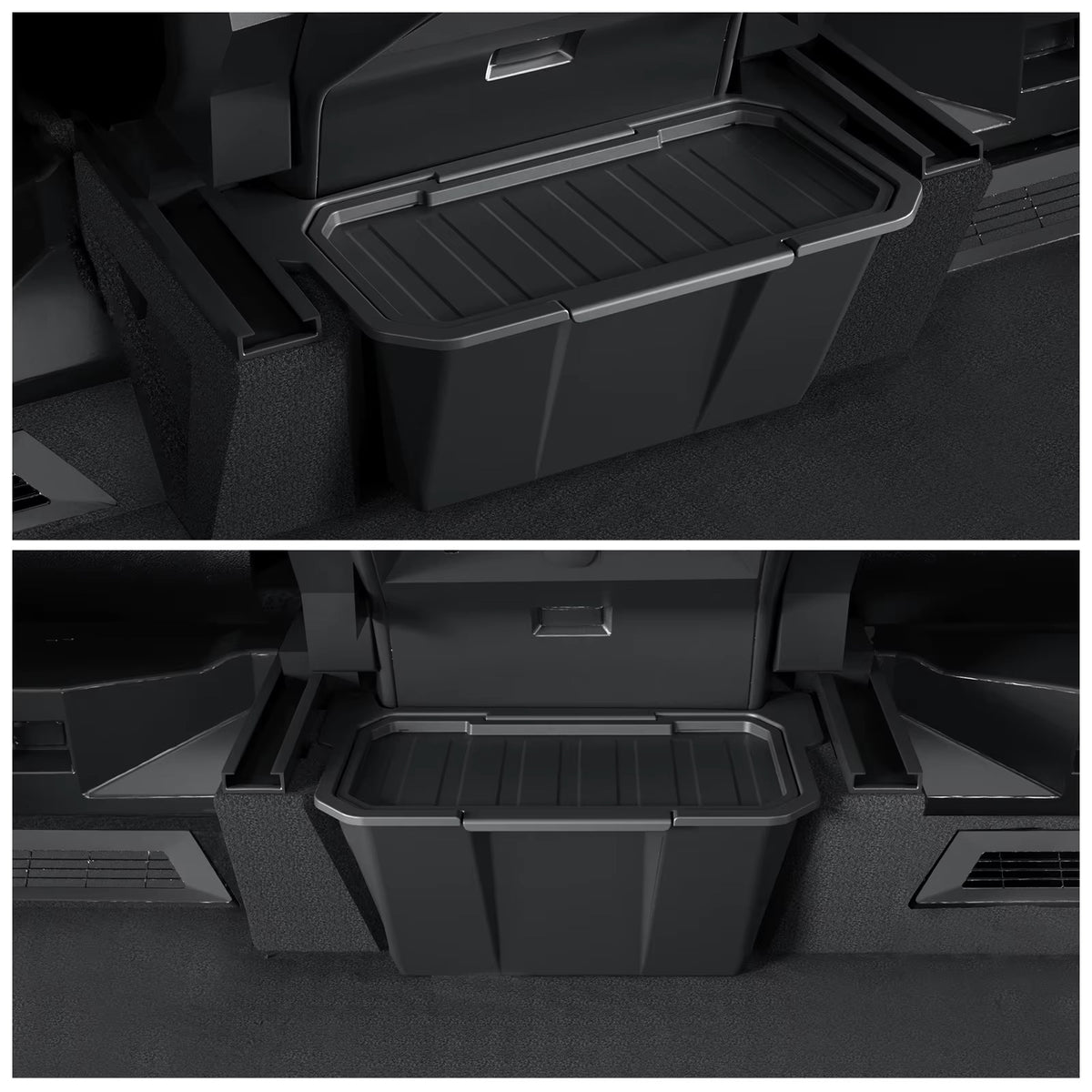 EVKITT Rear Seat Storage Box Organizer for Tesla Cybertruck 2024–2025 – Under Air Vent Trash Bin & Interior Storage Tray