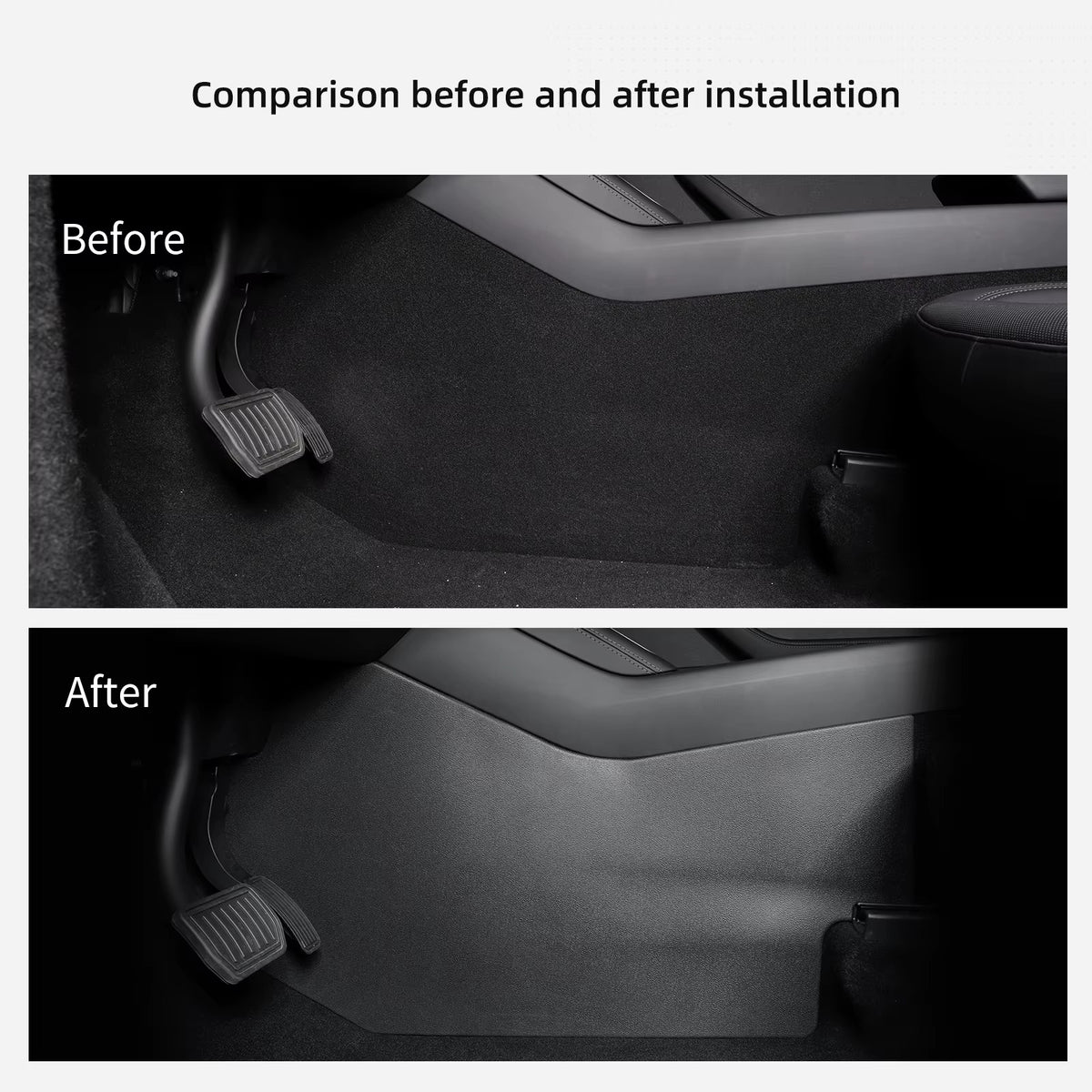 EVKITT Center Console Side Kick Protection Pads for Tesla Model Y Juniper 2025+ – TPE Anti-Kick Scratch & Dirt Guards LHD