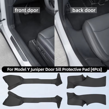 EVKITT Suede Door Sill Protection Pads for Tesla Model Y Juniper 2025+ – Front & Rear Door Sill Anti-Scratch Guards