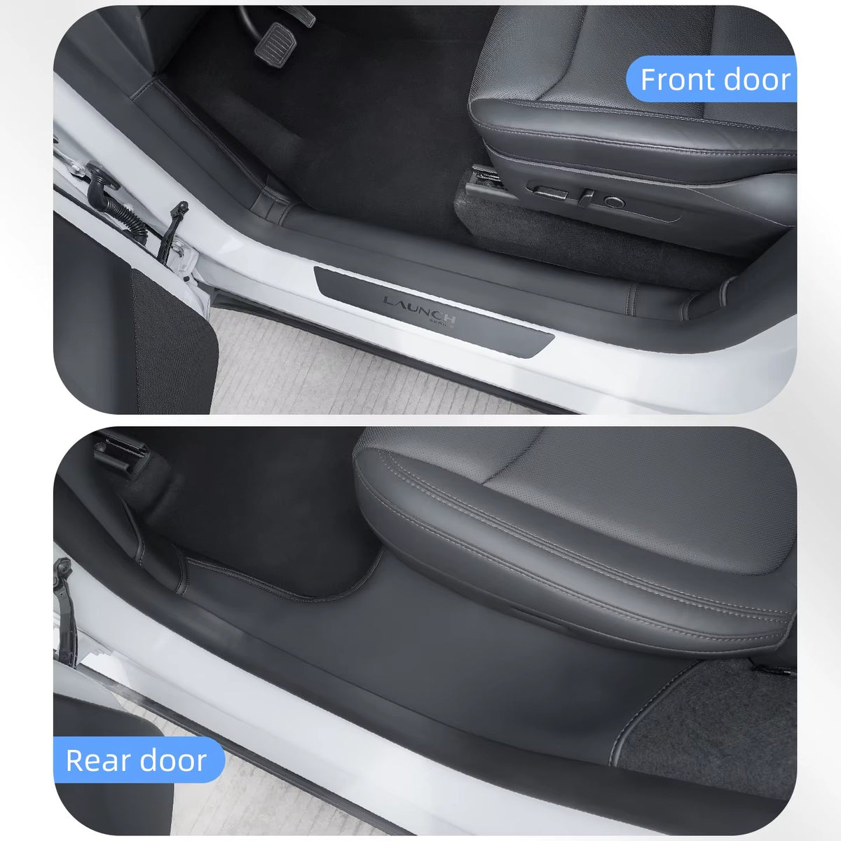 EVKITT Suede Door Sill Protection Pads for Tesla Model Y Juniper 2025+ – Front & Rear Door Sill Anti-Scratch Guards