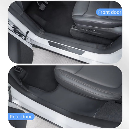 EVKITT Suede Door Sill Protection Pads for Tesla Model Y Juniper 2025+ – Front & Rear Door Sill Anti-Scratch Guards
