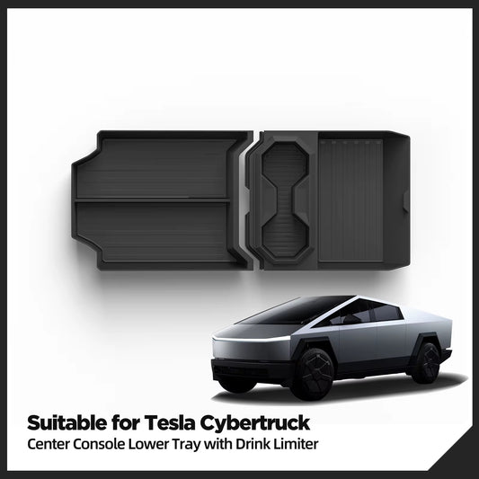 EVKITT Center Console Lower Storage Box Organizer for Tesla Cybertruck 2024+ – Drink Holder & Interior Storage Tray