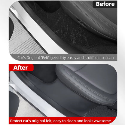 EVKITT Suede Door Sill Protection Pads for Tesla Model Y Juniper 2025+ – Front & Rear Door Sill Anti-Scratch Guards