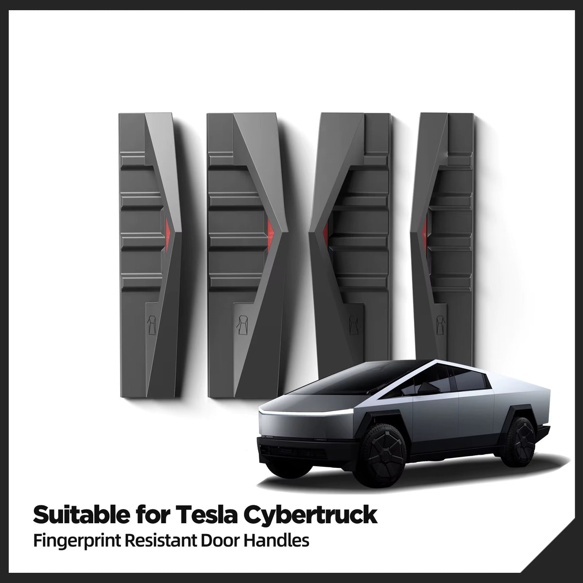 EVKITT Silicone Door Handle Covers for Tesla Cybertruck 2024+  Anti-Fingerprint Interior Door Handle Protection 4PCS