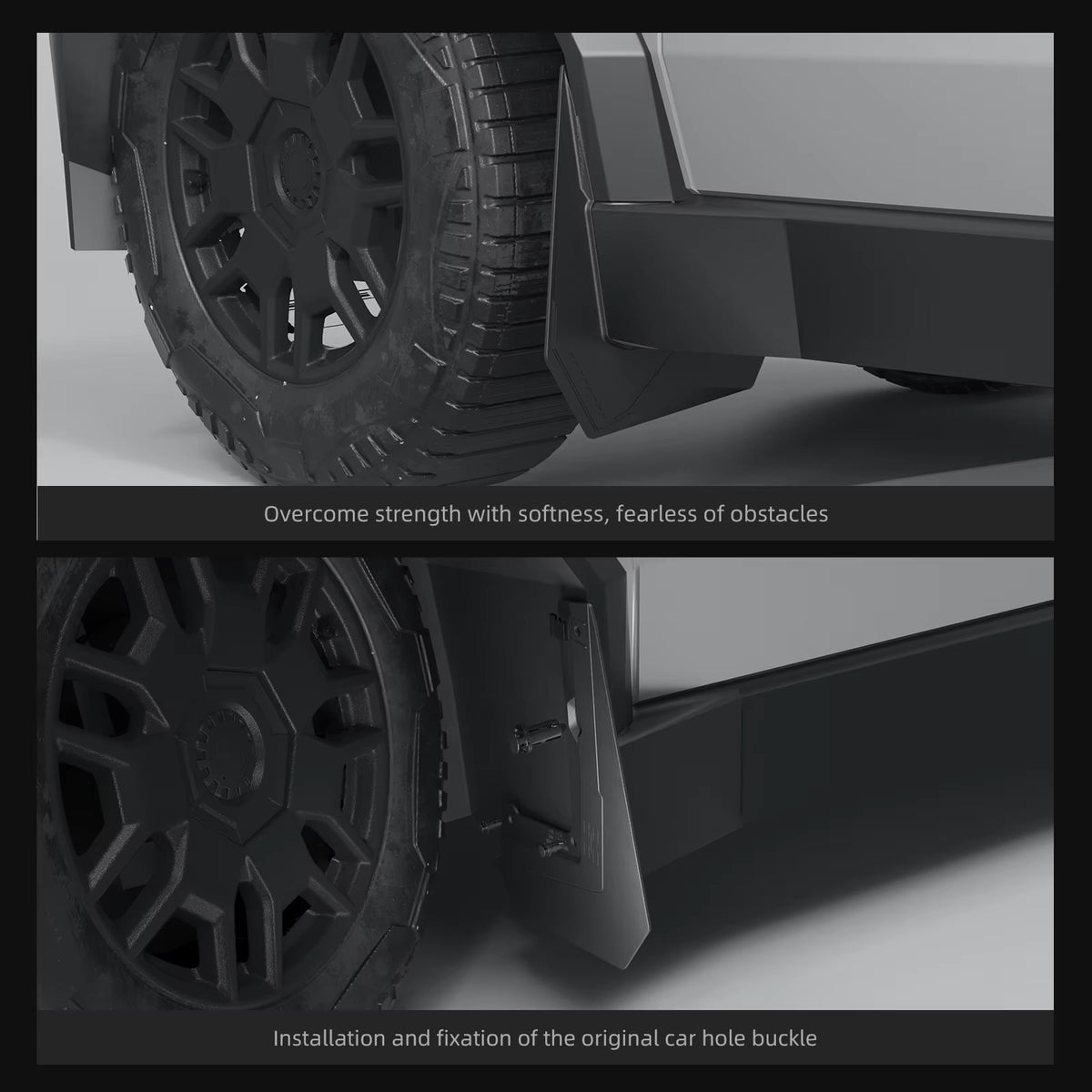 EVKITT Mud Flaps Splash Guards for Tesla Cybertruck 2024+ – Front & Rear Wheel Fender Protection Kit 4PCS