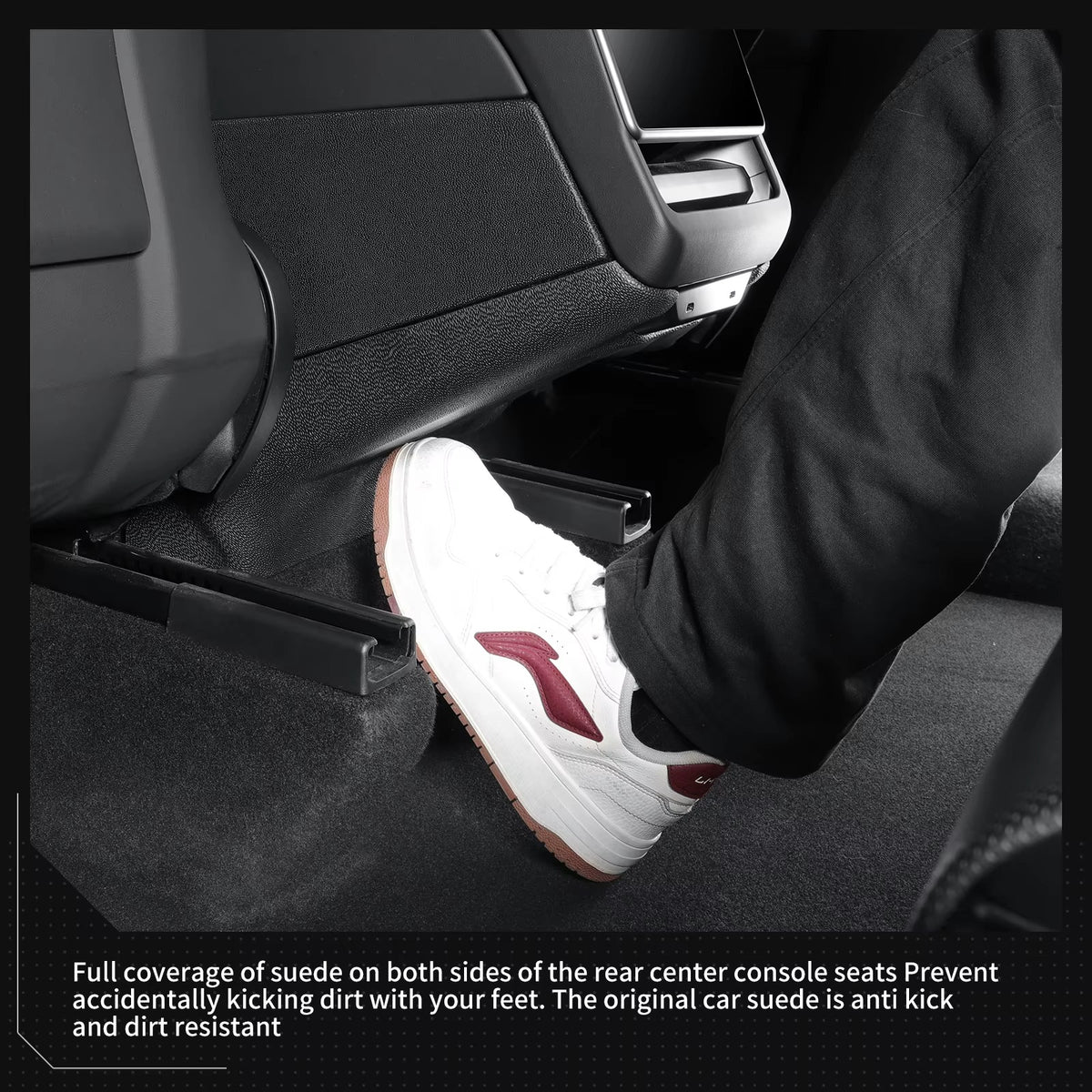 EVKITT Center Console Side Kick Protection Pads for Tesla Model Y Juniper 2025+ – TPE Anti-Kick Scratch & Dirt Guards LHD