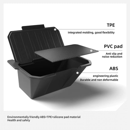 EVKITT Rear Seat Storage Box Organizer for Tesla Cybertruck 2024–2025 – Under Air Vent Trash Bin & Interior Storage Tray