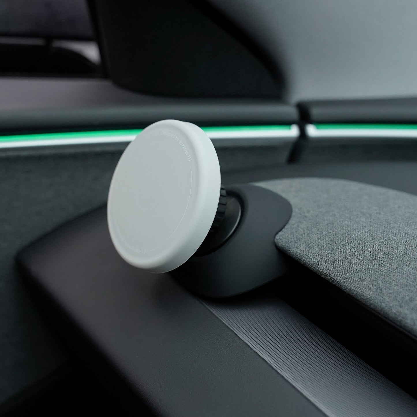 EVKITT Hidden Cockpit Console Phone Bracket for Tesla Model Y Juniper & Model 3 Highland Anti-Slip Metal Base (Liquid Silicone Wrapped, Grey LHD/RHD 1-Pack)