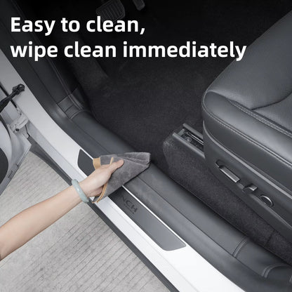 EVKITT Suede Door Sill Protection Pads for Tesla Model Y Juniper 2025+ – Front & Rear Door Sill Anti-Scratch Guards