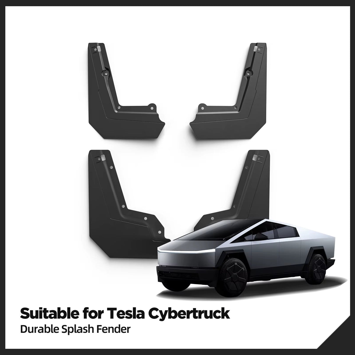 EVKITT Mud Flaps Splash Guards for Tesla Cybertruck 2024+ – Front & Rear Wheel Fender Protection Kit 4PCS