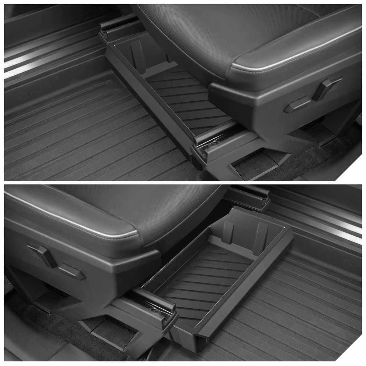 EVKITT Under Seat Storage Box Organizer for Tesla Cybertruck 2024+ – Front Seat Pull-Out Drawer Storage Tray
