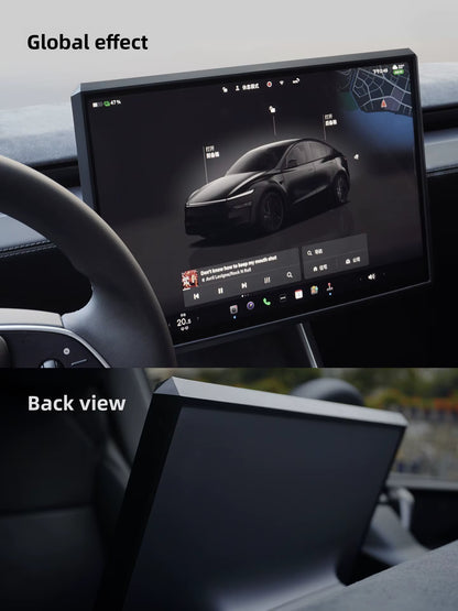 EVKITT Cyberpunk Central Control Screen Protector Border Cover for Tesla Model Y Juniper Model 3 Highland 2024-2025 (Premium Shockproof Silicone, 15.4-Inch Display Bezel 1-Pack)
