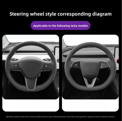 EVKITT 3-teilige segmentierte Lenkradabdeckung, ultradünn, sportlich, rutschfest, für Tesla Model 3 & Model Y 2017-2026