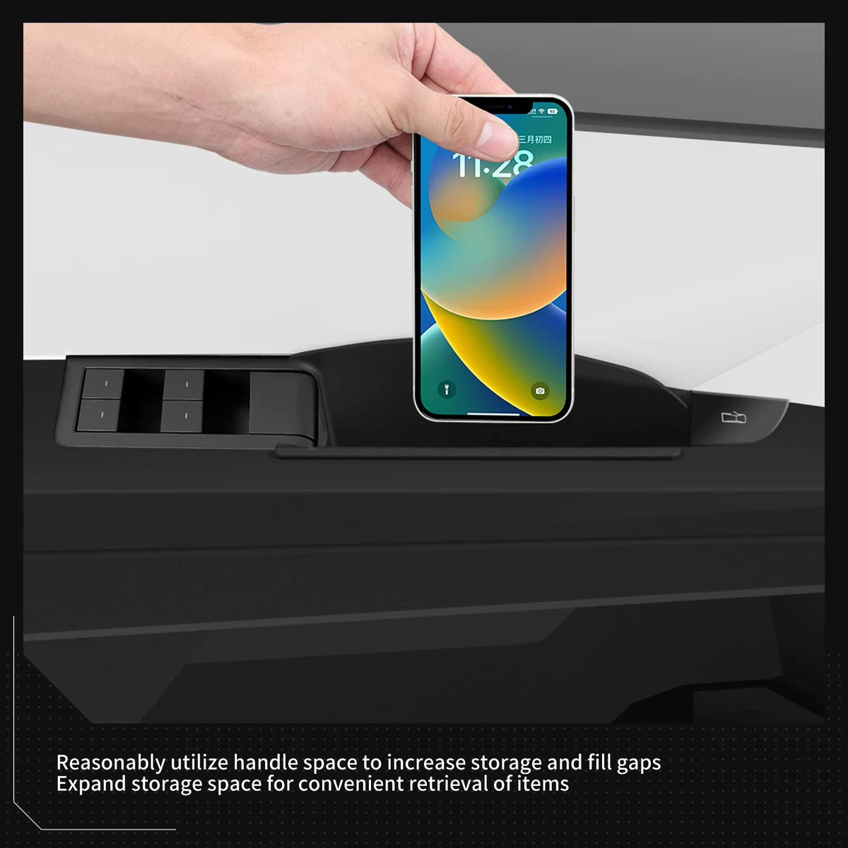 EVKITT Door Handle Storage Box Organizer for Tesla Cybertruck 2024–2025 (Not 2026) – Front & Rear Door Storage Trays ABS