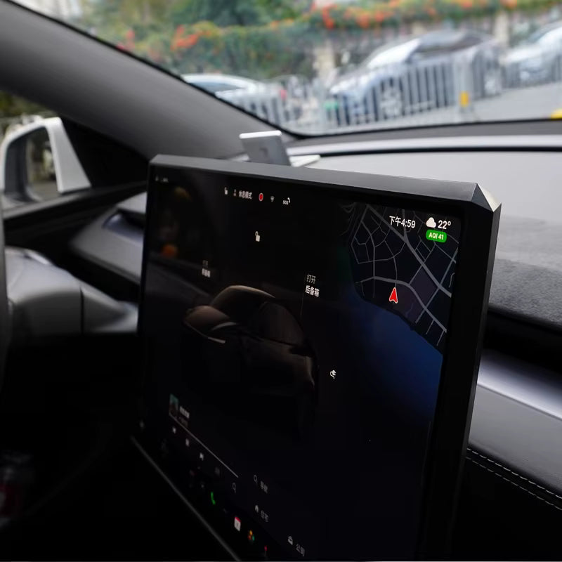 EVKITT Cyberpunk Central Control Screen Protector Border Cover for Tesla Model Y Juniper Model 3 Highland 2024-2025 (Premium Shockproof Silicone, 15.4-Inch Display Bezel 1-Pack)