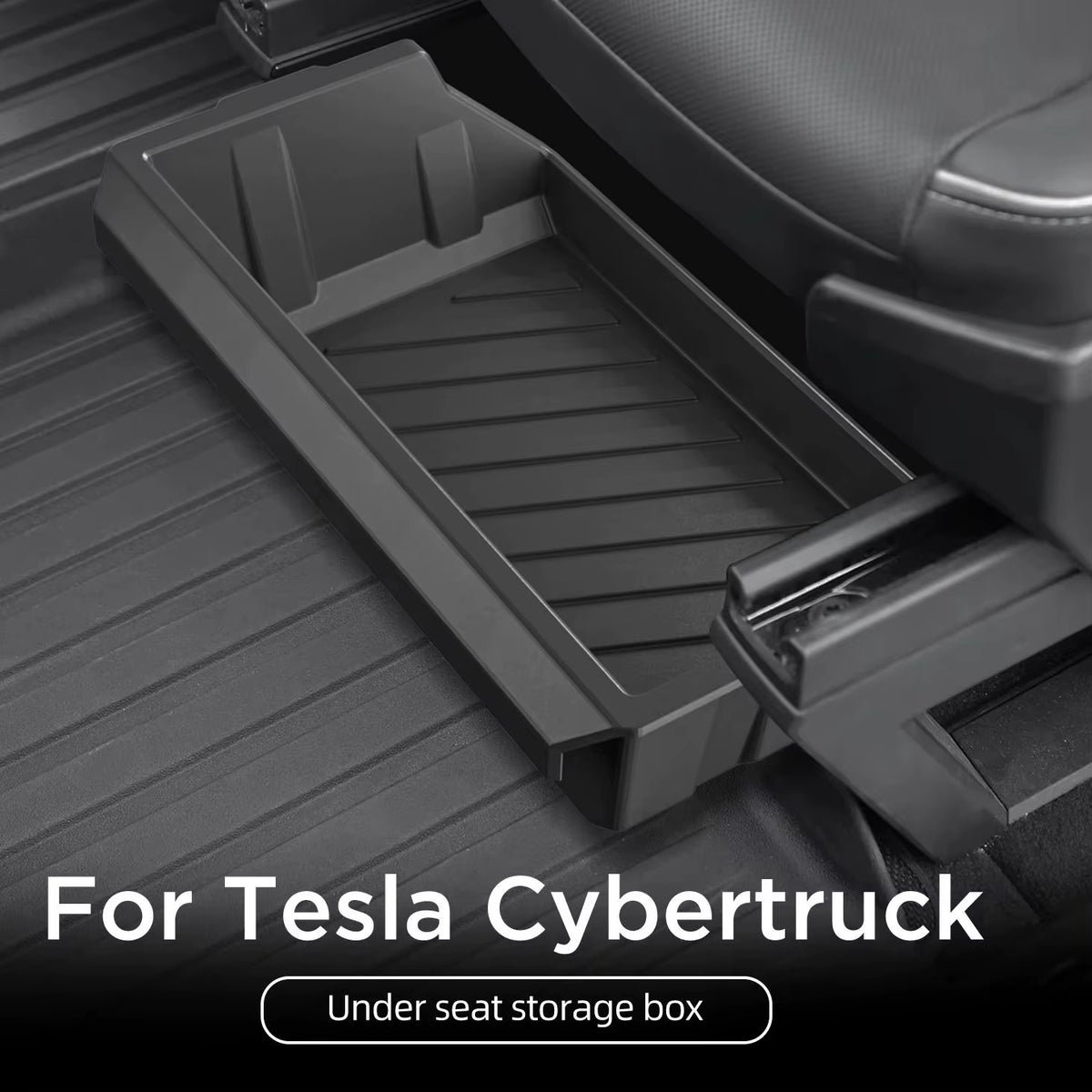 EVKITT Under Seat Storage Box Organizer for Tesla Cybertruck 2024+ – Front Seat Pull-Out Drawer Storage Tray