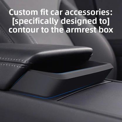 EVKITT Silicone Center Console & Armrest Storage Tray for Tesla Model Y Juniper 2025+ & Model 3 Highland 2024+ (Premium Silicone, 1-Pack)
