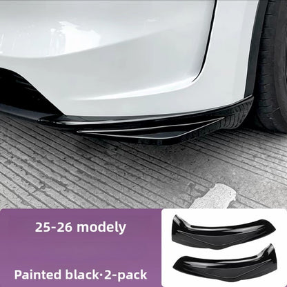 EVKITT Frontstoßstangenschutz Lippe Eckenschutz Kratzschutz Stoßfänger Winglet Spoiler für Tesla Model 3 Highland Model Y Juniper (Premium Luxus hochzähes Automobil ABS 2er-Set)