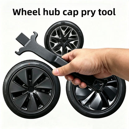 EVKITT Wheel Cap Removal Pry Bar Tool for Tesla Model Y & Model 3 (Premium Scratch-Free Hubcap Extractor, Matte Black 1PC)