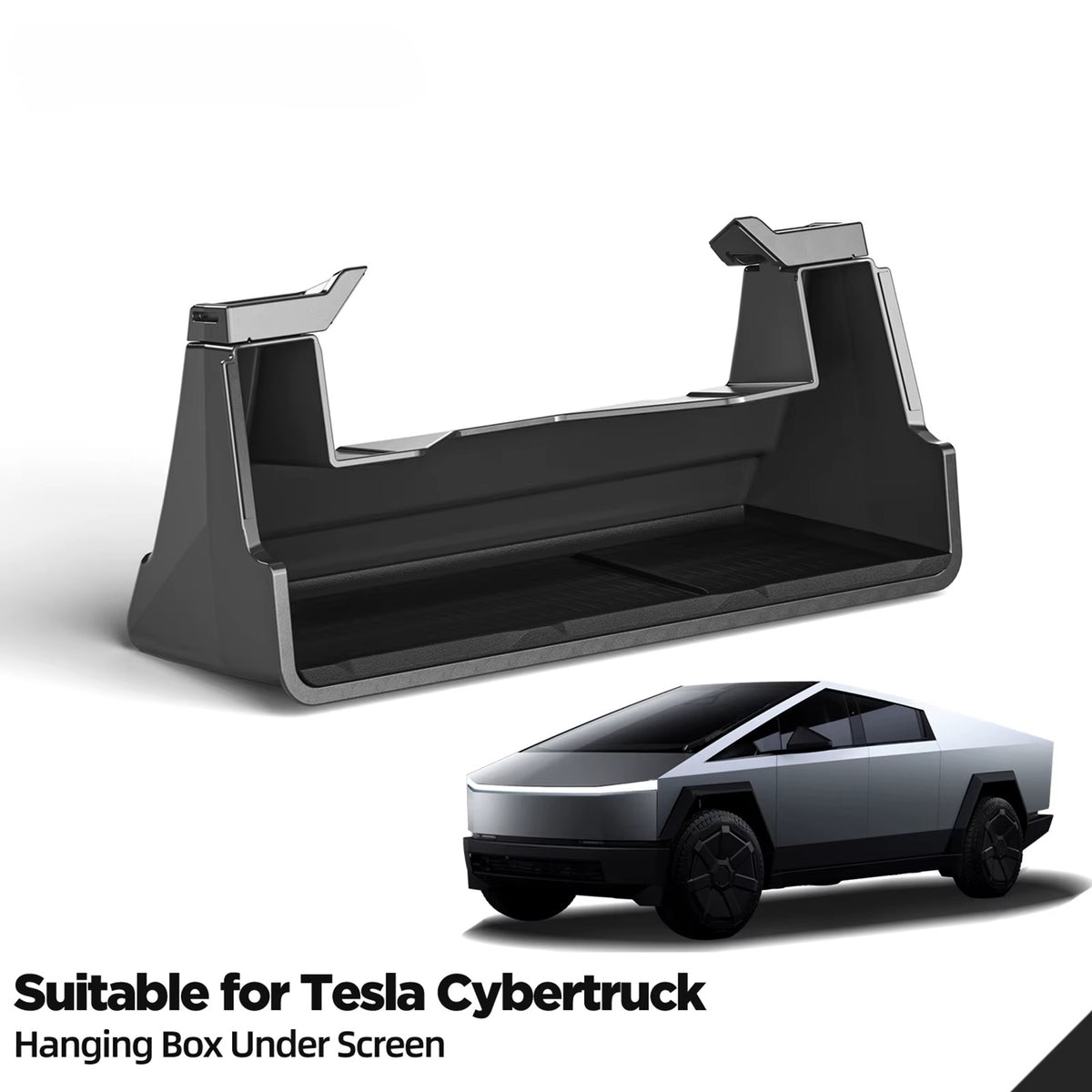 EVKITT Hidden Storage Box Organizer for Tesla Cybertruck 2024+Under Screen Center Console Storage Tray