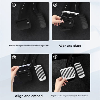 EVKITT Aluminum Accelerator & Brake Pedal Covers for Tesla Model 3 Highland 2024+ (Premium Aluminum, Anti-Slip)