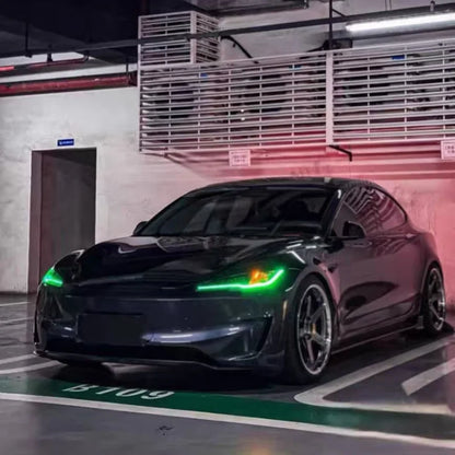 EVKITT RGB Dynamic LED Daytime Running Lights Demon Eye Module Kit for Tesla Model 3 Highland (Premium Aircraft-Grade Thermal Aluminum DRL 2-Piece Set)