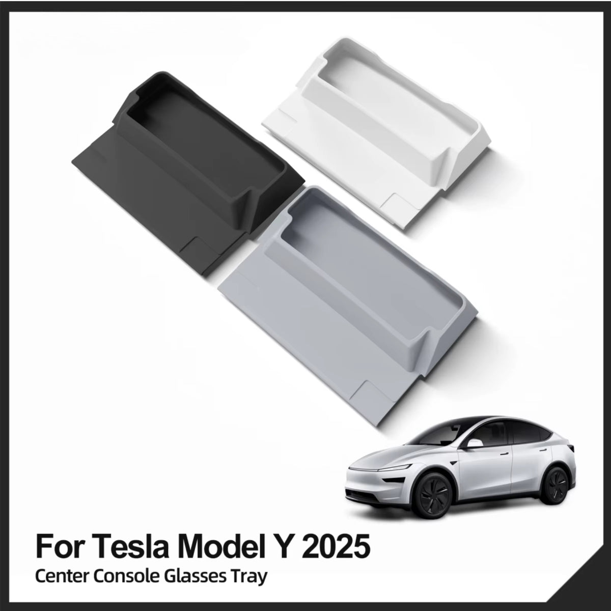 EVKITT Center Console Sunglasses Holder Storage Tray for Tesla Model 3 Highland & Model Y Juniper/YL 2025+ – Glasses Organizer Box