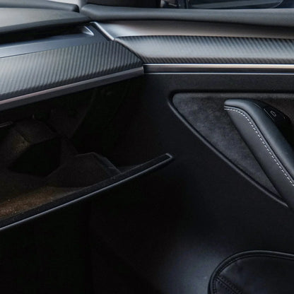 EVKITT Dashboard & Door Panel Interior Trim Covers for Tesla Model 3 Model Y 2021-2023 Real Dry Carbon Fiber (Matte/Gloss, 3-Piece Set)
