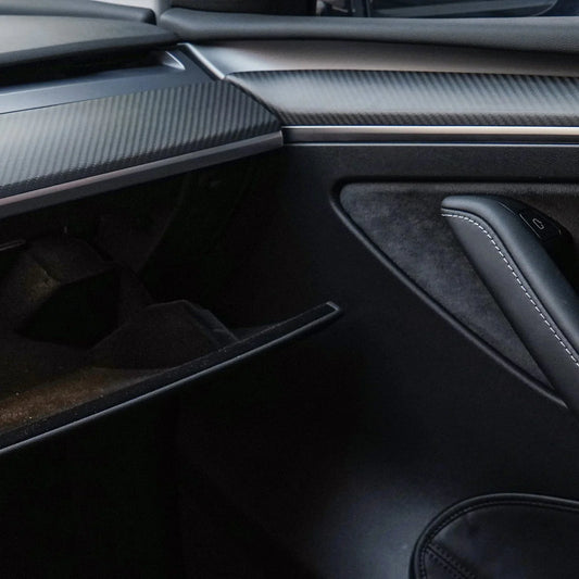 EVKITT Dashboard & Door Panel Interior Trim Covers for Tesla Model 3 Model Y 2021-2023 Real Dry Carbon Fiber (Matte/Gloss, 3-Piece Set)