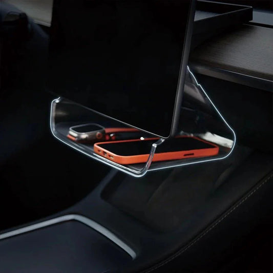 EVKITT Center Console Organizer Under Screen Storage Tray for Tesla Model Y Model 3 2021-2023 (Premium Odorless Silicone, Dash Dashboard Behind Shunt 1-Pack)
