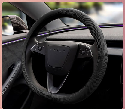EVKITT Anti-Slip Silicone Steering Wheel Cover for Tesla Model 3 Highland & Model Y Juniper (1-Pack)
