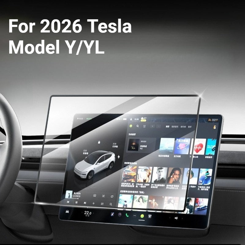 EVKITT Center Control & Rear Entertainment Screen Protector Kit for Tesla Model Y Juniper 2026+ HD Shield (Hardness Tempered Glass 2-Piece Set)