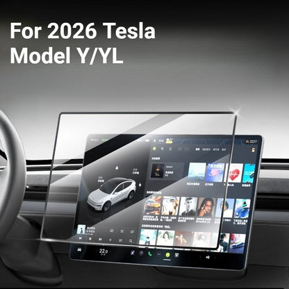 EVKITT Center Control & Rear Entertainment Screen Protector Kit for Tesla Model Y Juniper 2026+ HD Shield (Hardness Tempered Glass 2-Piece Set)