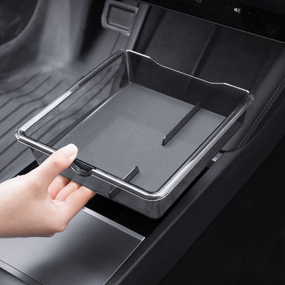 EVKITT for Tesla Model Y Juniper Model 3 Highland Control Hidden Storage Box Drawer Clear Black ABS Interior Organizer Car Storage Box**
