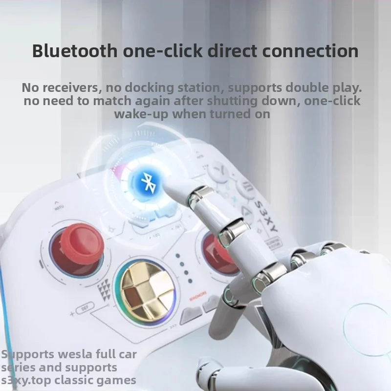 EVKITT Wireless Bluetooth Gamepad Gaming Controller for Tesla Model Y 3 X S Multi-Platform Switch (Premium Anti-Slip ABS, 1-Pack with USB Receiver)