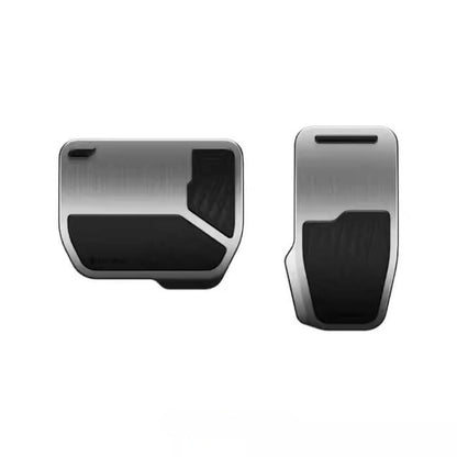 Haloblk Aluminum Pedal Covers for Tesla Model 3 Highland 2024 2025 2026 Non-Slip Accelerator Brake Pads (Metal Silver, 2-Pack)