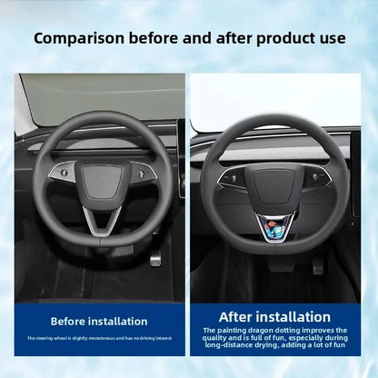 EVKITT for Tesla Model 3 Highland Model Y juniper Car Steering Wheel Dynamic Sequins Advanced Feel
