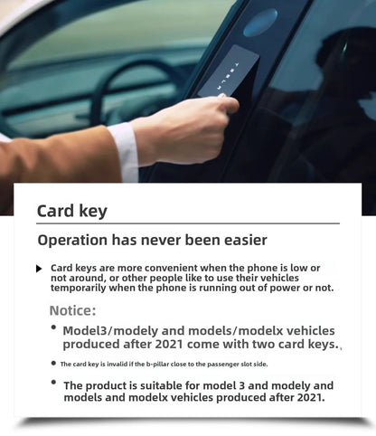EVKITT for Tesla Model 3 Model Y Key Card Set Portable NFC Smart Access Card Durable PVC Official Style Entry Accessory 2-Pack