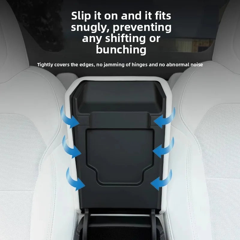 EVKITT Center Console Armrest Cover Box Lid Protector for Tesla Model Y Juniper Model 3 Highland (Premium Eco-Friendly Soft Silicone, Anti-Scratch 1-Pack)