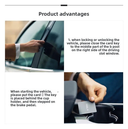 EVKITT for Tesla Model 3 Model Y Key Card Set Portable NFC Smart Access Card Durable PVC Official Style Entry Accessory 2-Pack
