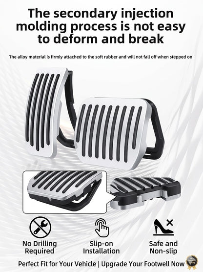 EVKITT Performance Accelerator Brake Pedal Covers Anti-Slip Foot Pedal Pads for Tesla Model Y Juniper 2025+ (Premium Anodized Aluminum Alloy, Gas Brake 2-Piece Set)
