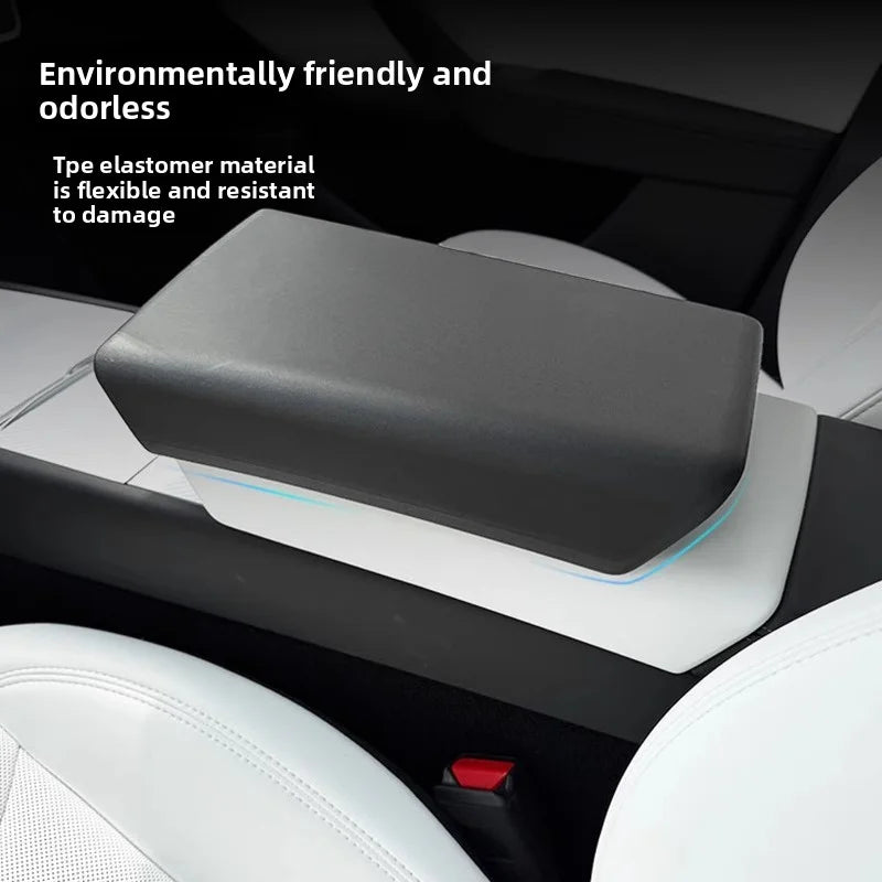 EVKITT Center Console Armrest Cover Box Lid Protector for Tesla Model Y Juniper Model 3 Highland (Premium Eco-Friendly Soft Silicone, Anti-Scratch 1-Pack)