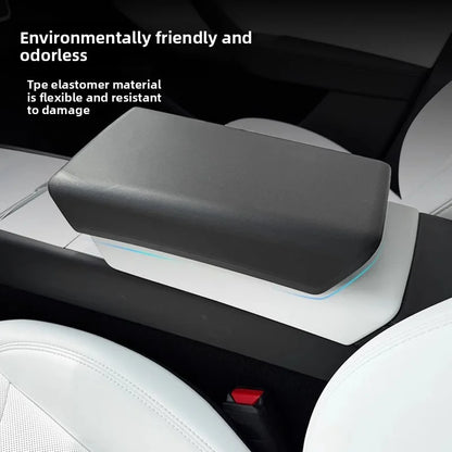 EVKITT Center Console Armrest Cover Box Lid Protector for Tesla Model Y Juniper Model 3 Highland (Premium Eco-Friendly Soft Silicone, Anti-Scratch 1-Pack)