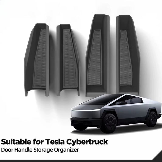 EVKITT Door Handle Storage Box Organizer for Tesla Cybertruck 2024–2025 (Not 2026) – Front & Rear Door Storage Trays ABS