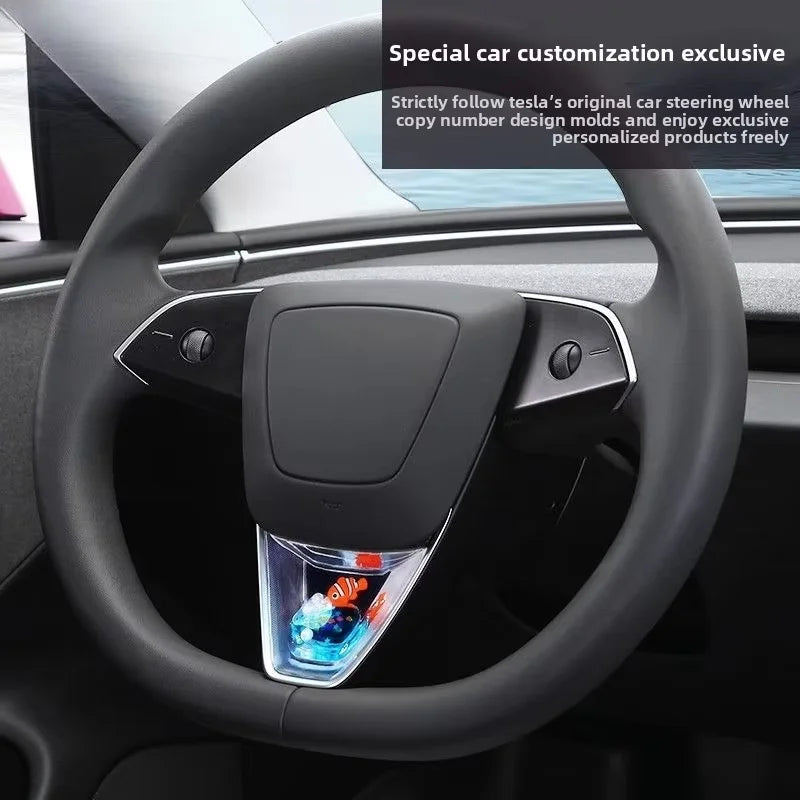 EVKITT for Tesla Model 3 Highland Model Y juniper Car Steering Wheel Dynamic Sequins Advanced Feel
