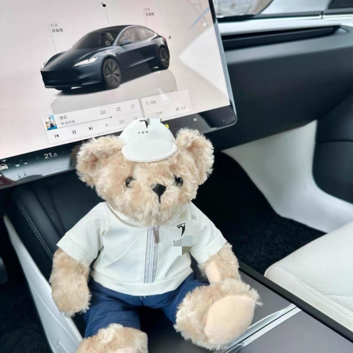 EVKITT Cyber Inspired Sammelpuppe für Tesla-Besitzer Minimalistisches Auto-Armaturenbrett-Maskottchen (Premium Hypoallergener Baumwolle, 25cm 1 Stk.)